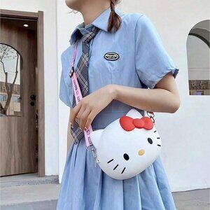 Adorable Hello Kitty Silicone Shoulder Bag 3-in-1 Handbag Coin Bag Mini Backpack